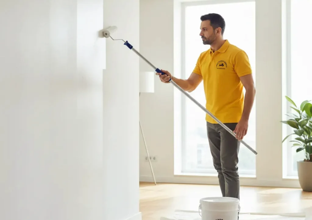 Painting maintenance services in Dubai applying wall paint